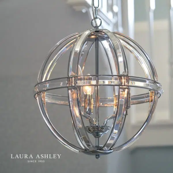 laura ashley aiden glass globe 3 light - Stillorgan Decor