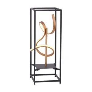 curved ultra modern led floor lamp - black & gold small