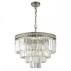 crystal 4 light chandelier nickel silver - Stillorgan Decor