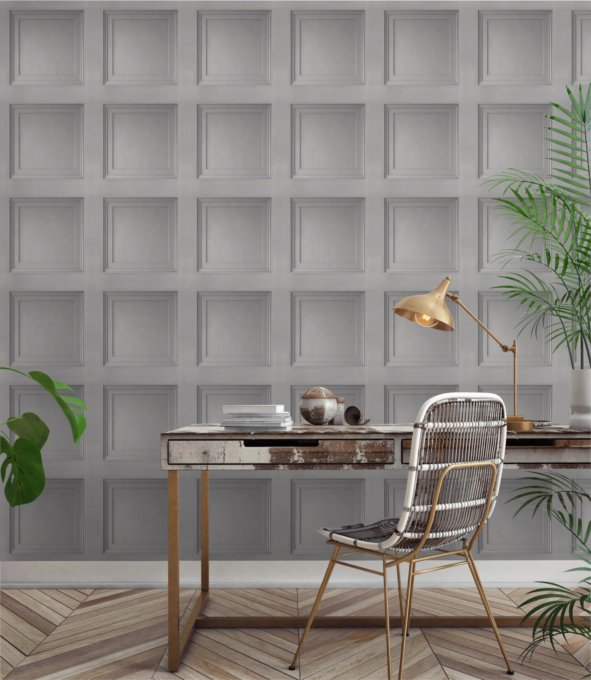 Gray Slatted Wood Interior Wall Panels | Order Online