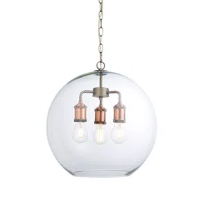 industrial 3 light glass shade pendant - Stillorgan Decor