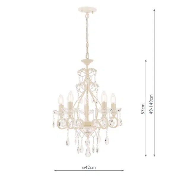 laura ashley shamley 5 light chandelier - Stillorgan Decor