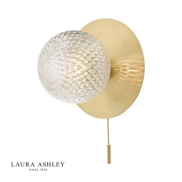 laura ashley prague wall light - satin brass
