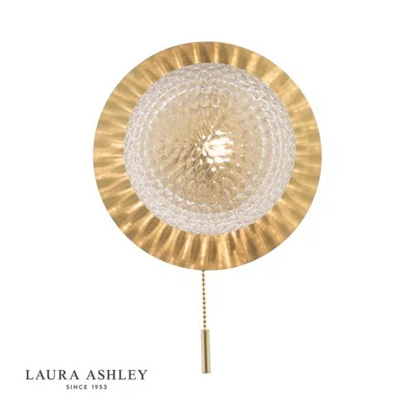laura ashley prague wall light - satin brass - Stillorgan Decor