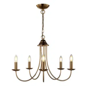 classical 5 light candle chandelier matt brass - Stillorgan Decor
