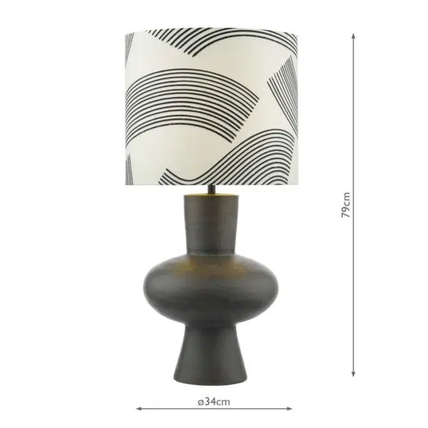 70s inspired quirky table lamp black - Stillorgan Decor