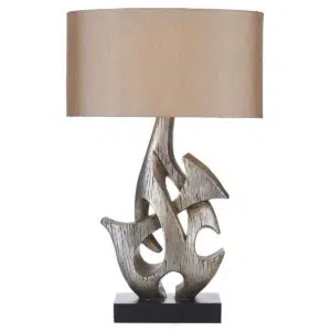 ornate beautiful modern antique silver wood table lamp