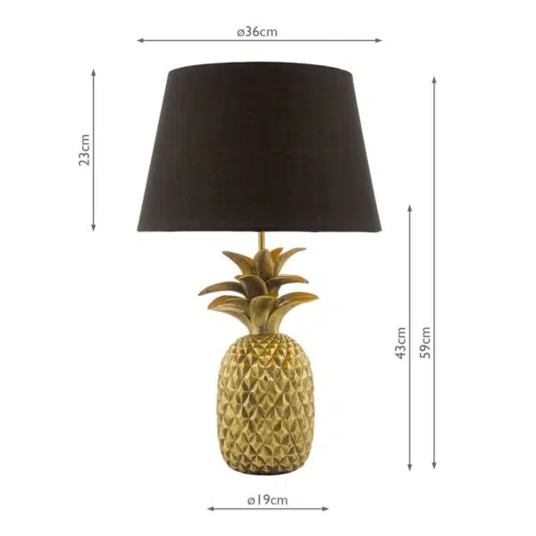 exquisite sculptured pineapple gold leaf table lamp - Stillorgan Decor