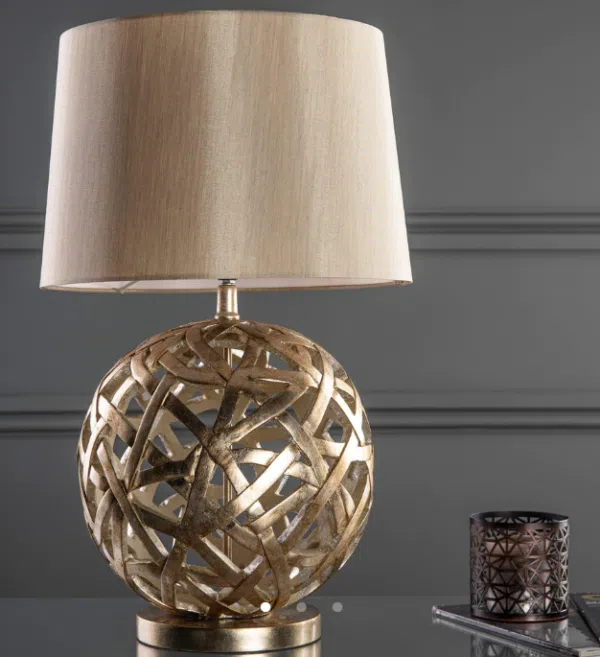 luxurious globe antique gold table lamp - Stillorgan Decor