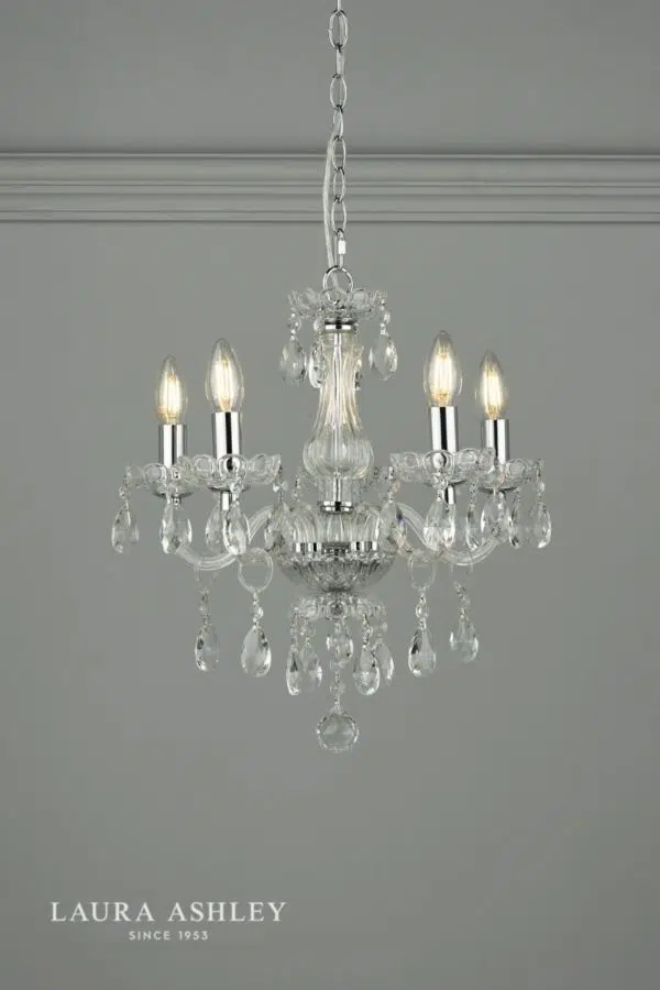 laura ashley harriet 5 light chandelier - Stillorgan Decor