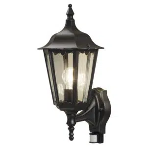 classic upward matt black lantern wall light - Stillorgan Decor