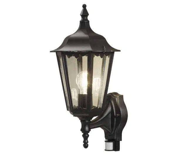 classic upward matt black lantern wall light - Stillorgan Decor