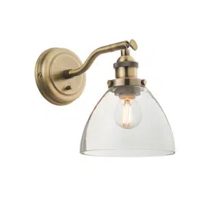 resto industrial style wall light - antique brass