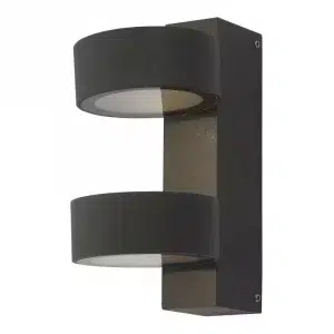 2 light rotating head outdoor wall light black - Stillorgan Decor