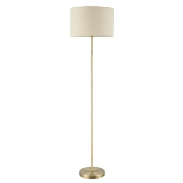 traditional style metal floor lamp - antique brass