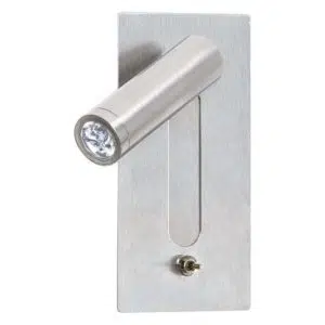 boutique bedside wall light in satin nickel