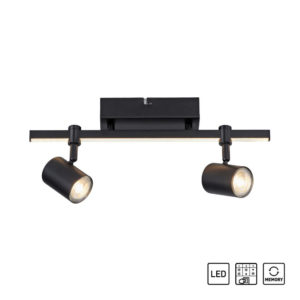 modern black 2 spot led ceiling light - Stillorgan Decor