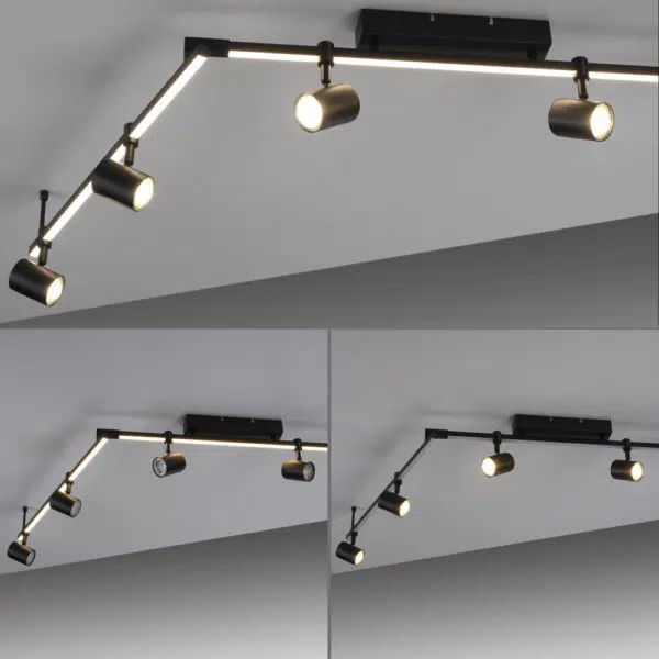 modern black 6 spot led ceiling light - Stillorgan Decor
