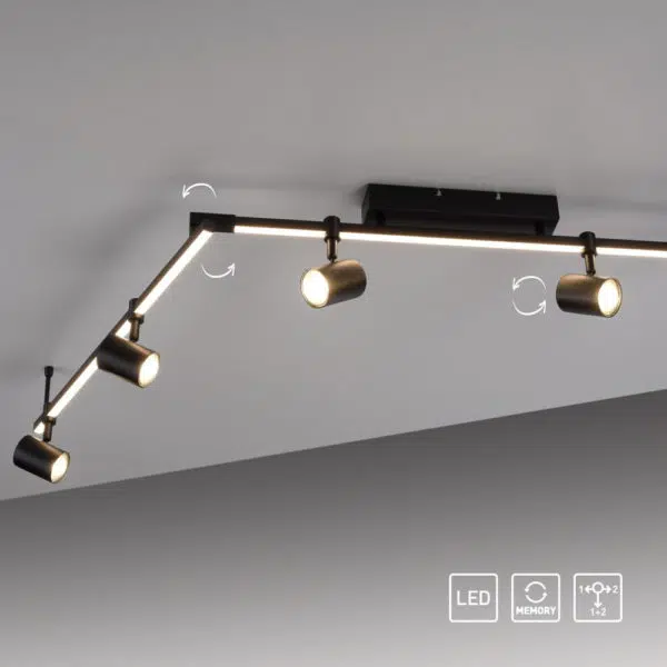 modern black 6 spot led ceiling light - Stillorgan Decor