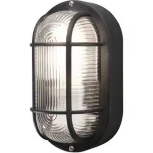 classic cage oval outdoor wall light black - Stillorgan Decor