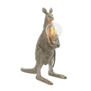 quirky kangaroo table lamp silver