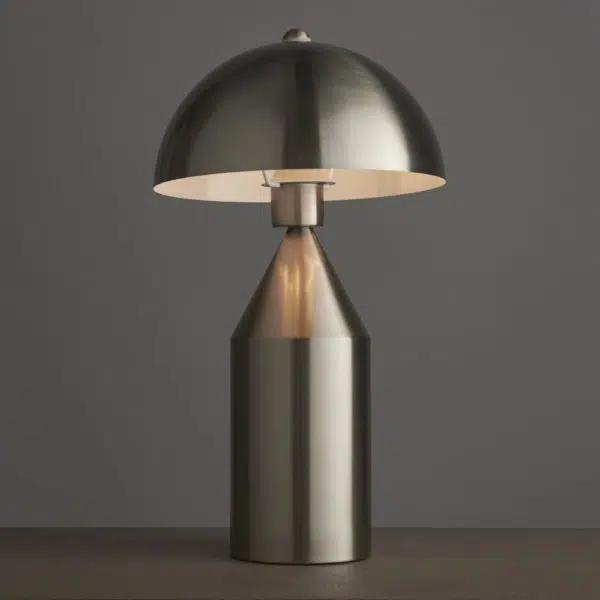 contemporary dome table lamp brushed nickel silver - Stillorgan Decor