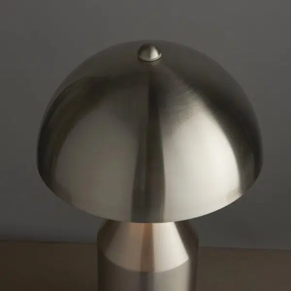 contemporary dome table lamp brushed nickel silver - Stillorgan Decor
