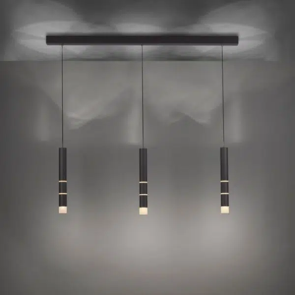 modern 3 light twist multi function ceiling pendant black - Stillorgan Decor