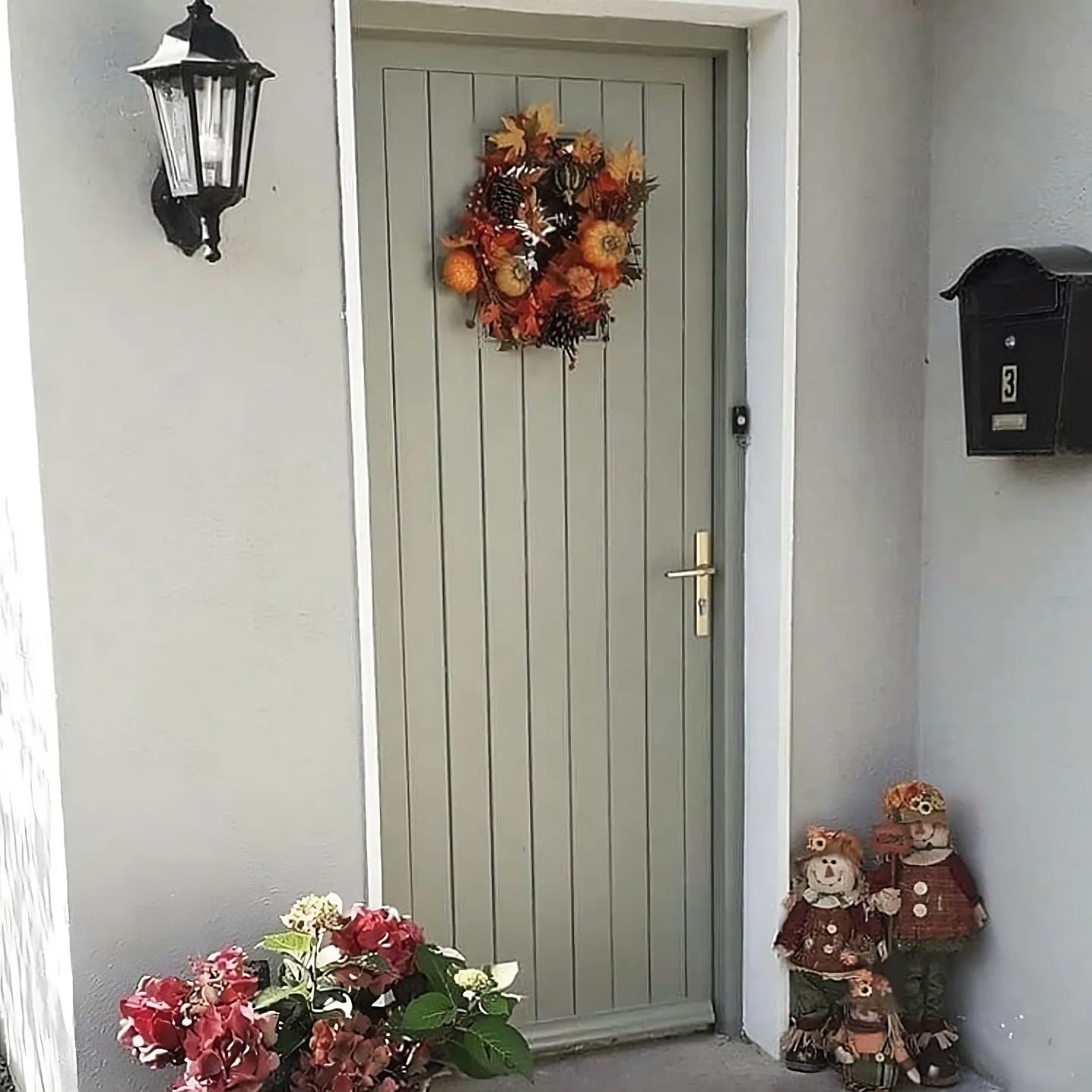 We are loving this sage green colour featured in the home of Aileen of @shabby.ie - 🎨Shabby Cilantro from the @fleetwood_paints Shabby Colour Collection - and exquisite autumnal wreath! 

Available today as part of our Painting Made Easy 'Front Door Kit' which has everything you need to perfectly prepare, prime and finish your front door with the finest quality Fleetwood Advanced Finishes.