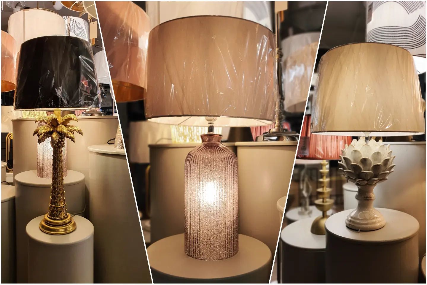 Table lamp heaven in our Lighting Showroom. Visit us in-store and online and see our range of lighting. 💡