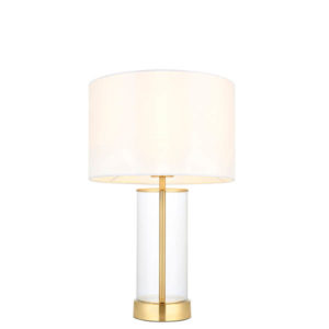 beautiful simple clear glass table lamp brushed gold
