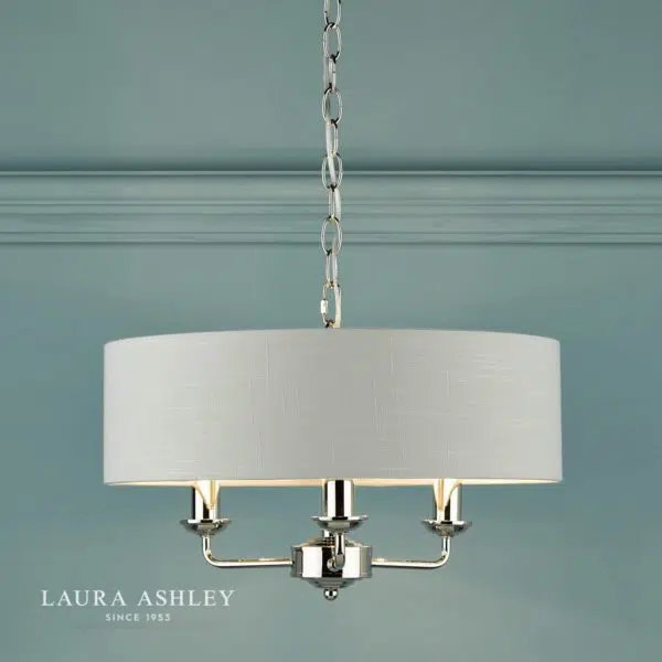 laura ashley sorrento 3 arm ceiling light silver - Stillorgan Decor