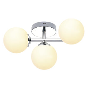 elegant 3 globe bathroom ceiling light - polished chrome - Stillorgan Decor