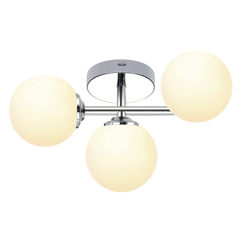 elegant 3 globe bathroom ceiling light polished chrome