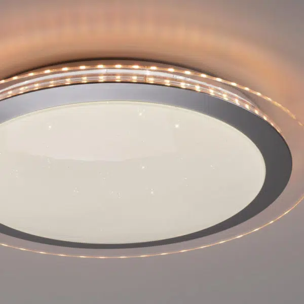 round clear glass edge remote colour change light - Stillorgan Decor