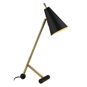 modern architectural task table lamp black with brass details