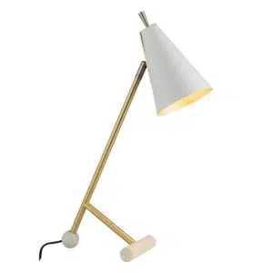 modern architectural task table lamp white with brass details