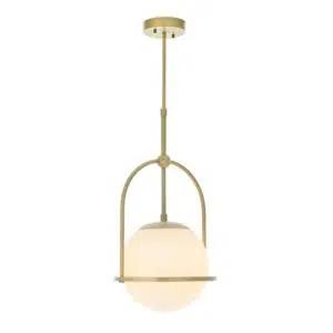 modern single globe brass opal glass ceiling light - Stillorgan Decor