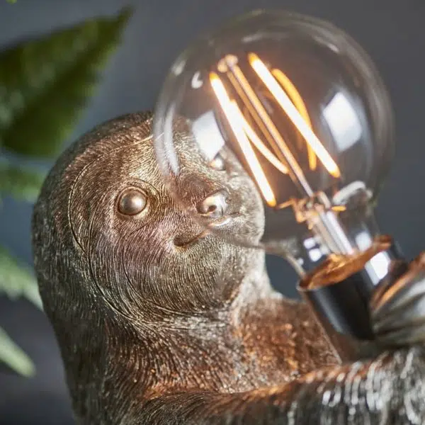 quirky sloth table lamp silver - Stillorgan Decor