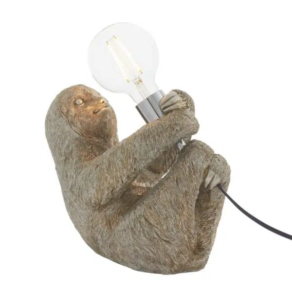 quirky sloth table lamp silver