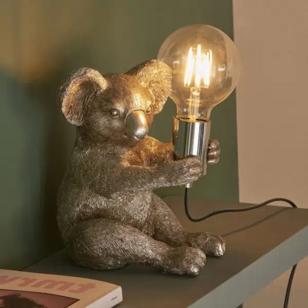 quirky koala table lamp silver - Stillorgan Decor