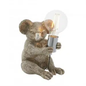 quirky koala table lamp silver
