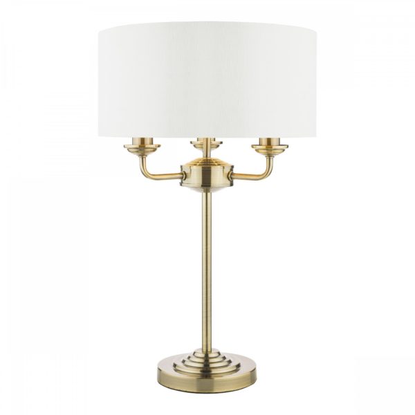 laura ashley sorrento table lamp 3 arms antique brass