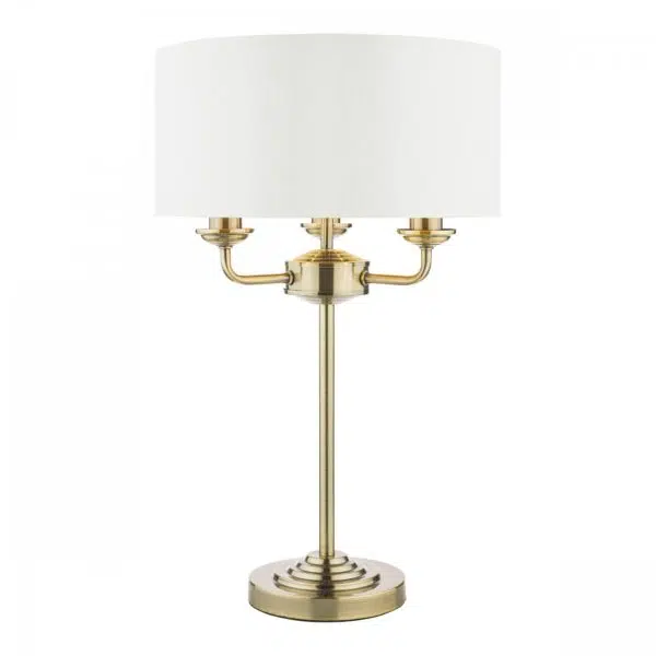 laura ashley sorrento table lamp 3 arms antique brass