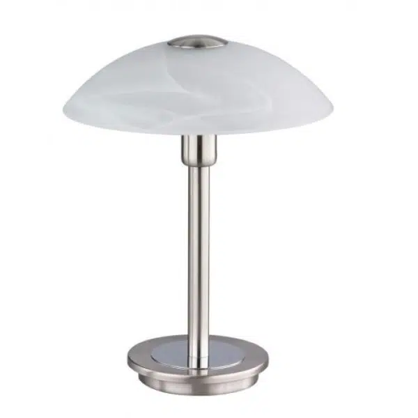 touch lamp with opal marble shade brass stainless steel