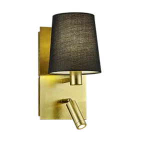 shaded reading light - gold and black