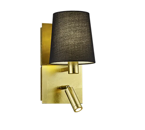 shaded reading light - gold and black