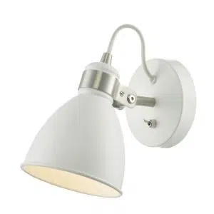 directional wall lamp white & satin chrome