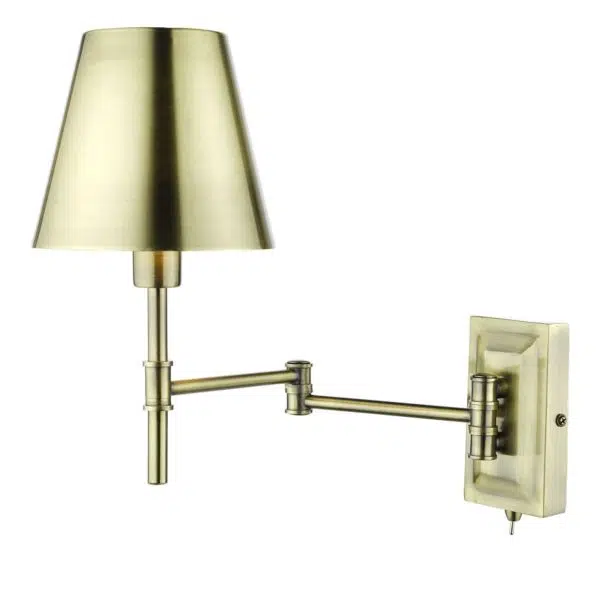 swing arm wall light - antique brass