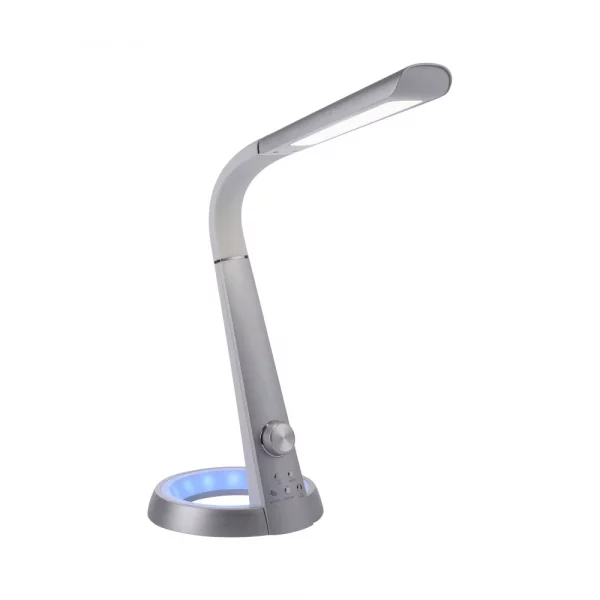 modern adjustable dimmable table lamp with colour changeable base silver